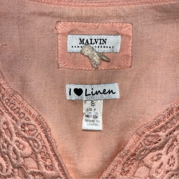 Malvin Linen Embroidered Dress Tunic Hamburg Germany - Picture 10 of 14